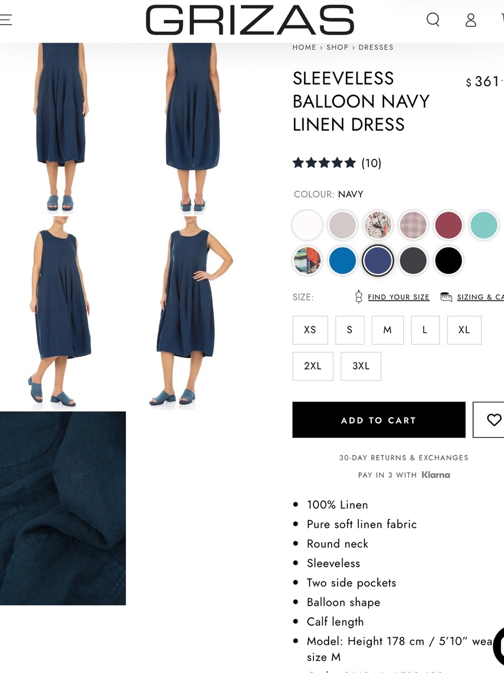 Grizas Sleeveless Cobalt Balloon Dress